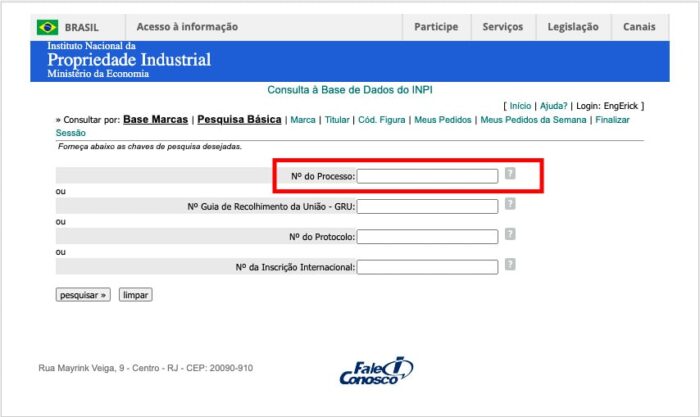 Busca de Marcas Registradas INPI